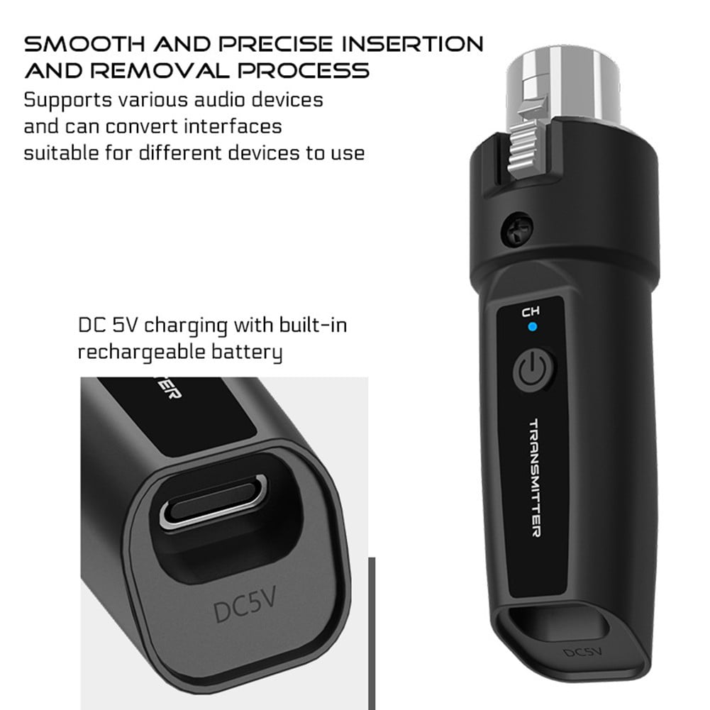 Gerich Wireless Guitar UHF XLR Adapter Transmitter Receiver Mic Set for Mic Audio Mixer Wireless Systems Pro Audio Equipment