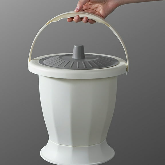 BESTOYARD Chamber Pot Urinal Portable Plastic Grey for Home Use 1Set