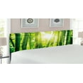 thumbnail image 2 of East Headboard, Bamboo Forest with Morning Sunlight Sun Beams Through Trees Jungle Scene, Upholstered Decorative Metal Bed Headboard with Memory Foam, King Size, Lime Green Yellow, by Ambesonne, 2 of 4
