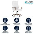 thumbnail image 3 of Flash Furniture Whitney High-Back Swivel LeatherSoft Desk Chair with Armrests, White/Rose Gold, 3 of 19