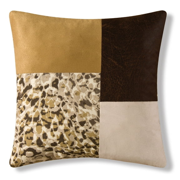 Sabi Sands Pieced Throw Pillow, 16" x 16"