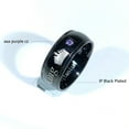 thumbnail image 4 of Crown Matching Rings Couple Ring Purple 1CT CZ Women Wedding Ring Set Male Titanium Band, 4 of 7