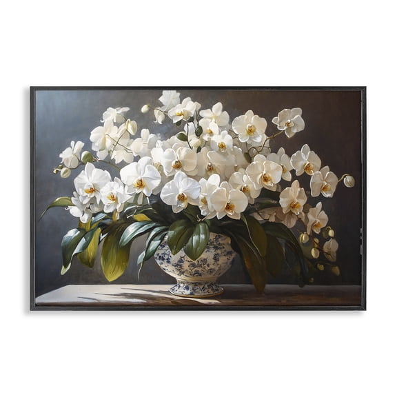 Stupell Industries Traditional Elegant Orchid Arrangement Black Framed Giclee Art, 18 x 12, by Franklyn Gregory