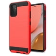 thumbnail image 2 of for Samsung Galaxy A72 5G Hybrid Rugged Brushed Metallic Design [Soft TPU + Hard PC] Dual Layer Shockproof Armor Impact Slim Cover ,Xpm Phone Case [Red], 2 of 8