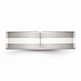 thumbnail image 3 of Stainless Steel With Sterling Silver Inlay Polished 6mm Flat Band (Size 10.5) Made In China sr119-10.5, 3 of 4