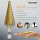 thumbnail image 3 of Broca escalonada cónica HSS con revestimiento de titanio, ranurada para madera, metal, acero inoxidable, dorado Ormromra ZSY-0443, 3 of 5