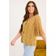 thumbnail image 2 of ABPHQTO Blusa con botones y estampado Sweet Osmanthus mostaza para mujer, 2 of 5