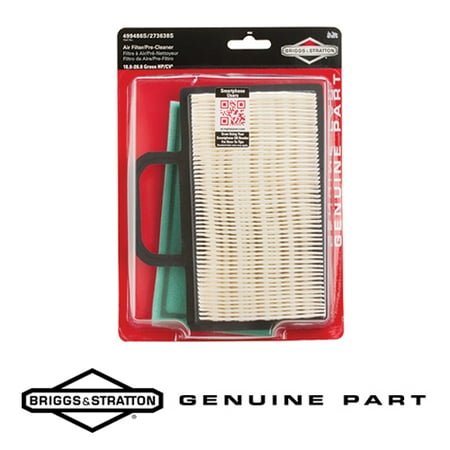 Briggs & Stratton 5063K Genuine Air Filter Cartridge 499486S and Pre-Cleaner 273638S - Fits 18-26 HP Intek V-Twin Engines