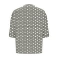 thumbnail image 7 of Heisall Women's Polka Dot Print Short Sleeve Crew Neck Casual Blouse with Pocket for All Seasons Tops, 7 of 7