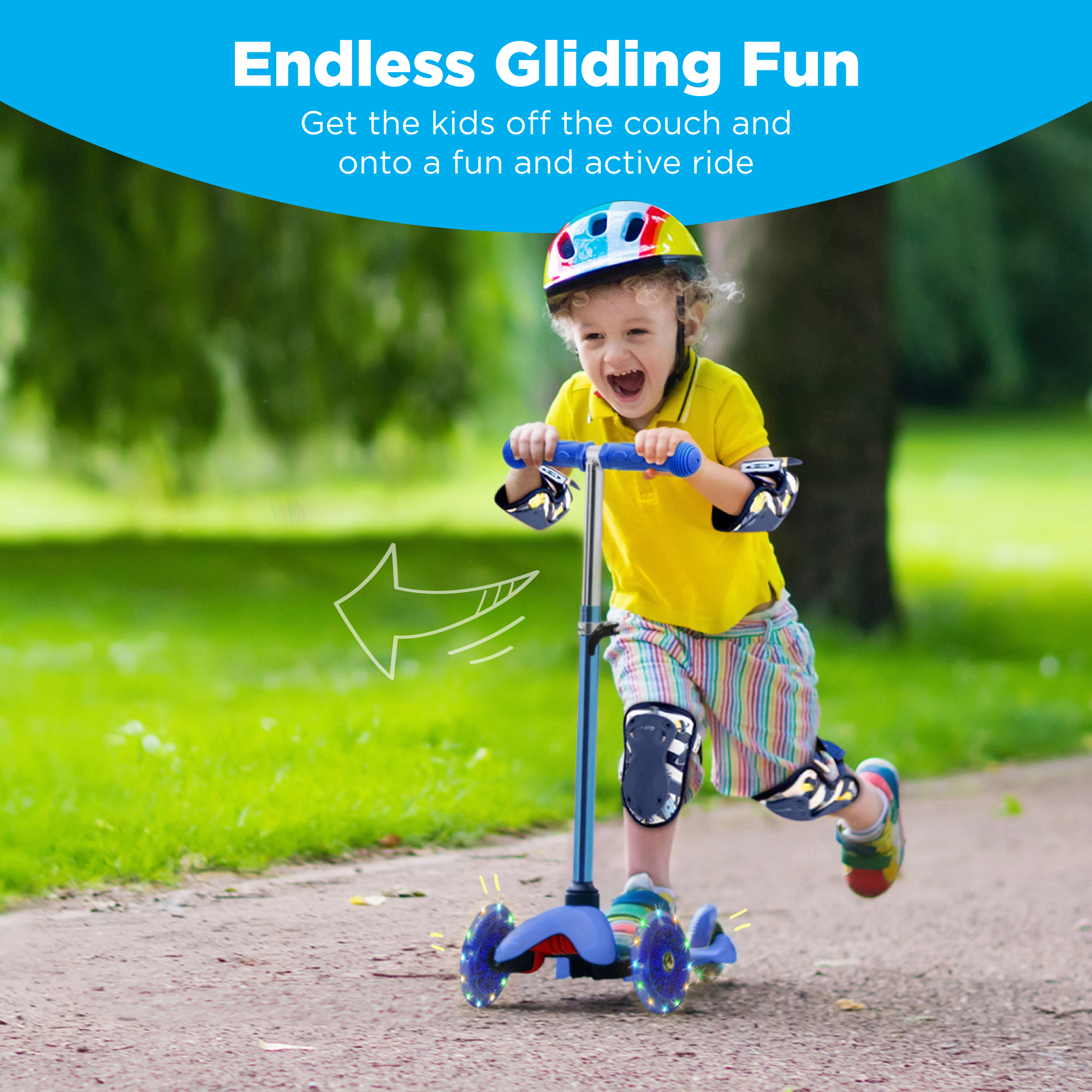 Best Choice Products Kids Mini Kick Scooter with Light-Up LED Wheels, Blue photo 3