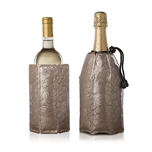Vacu Vin 3887550 Active Cooler Wine and Champagne Set, Platinum