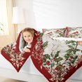 thumbnail image 4 of Manfei Merry Xmas Bedding Comforter Set,Christmas Cardinals Twin Comforter Sets,Retro Red Berry Bedding Set For Men Women,Luxury Bedroom Decor Reversible,2 Pieces, 4 of 8