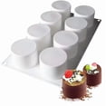 thumbnail image 1 of Molde for hornear de silicona cilíndrico alto de 8 cavidades: moldes reutilizables antiadherentes for pasteles, velas y chocolate for cumpleaños, días festivos y bodas, 1 of 5