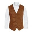 thumbnail image 4 of Aueoeo Men's Vests Western Herringbone Casual Waistcoat Travel Photography Waistcoat Button Up Jacket, 4 of 6