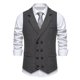 thumbnail image 1 of Camisa de Botón para Hombre, Cuello Retro Sólido Turndown Tanque sin Mangas con Bolsillos, Blusa de Moda Casual, 1 of 9