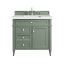 James Martin Vanities 36" Single Vanity, Smokey Celadon w/ 3 CM White Zeus Top