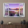 thumbnail image 2 of wall26 Canvas Print Wall Art Window View Purple Sunset Cloud Sky Lavender Flower Wilderness Nature Photography Realism Scenic Landscape Colorful Multicolor for Living Room, Bedroom, Office - 16x24, 2 of 5