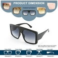 thumbnail image 6 of FEISEDY Trendy Baddie Oversized Sunglasses Square Hiphop Flat Top Large Shades for Women Men B2780, 6 of 14