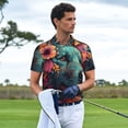 thumbnail image 2 of Kdxio Colorful Flower Dog A Print Men's Short Sleeve Polo Shirt,Midweight Men's Shirt, 2 of 5