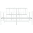 thumbnail image 6 of vidaXL White Queen Metal Bed Frame with Headboard & Slats, No Mattress, Easy Assembly, 6 of 9