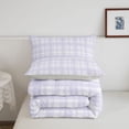 thumbnail image 5 of Manfei Vintage Grid Full Size Comforter Sets,Modern Checkered Bedding Comforter Set,Purple,Light Gray Reversible,3 Pieces,1 Comforter and 2 Pillowcases,3 Pieces,1 Comforter and 2 Pillowcases, 5 of 7