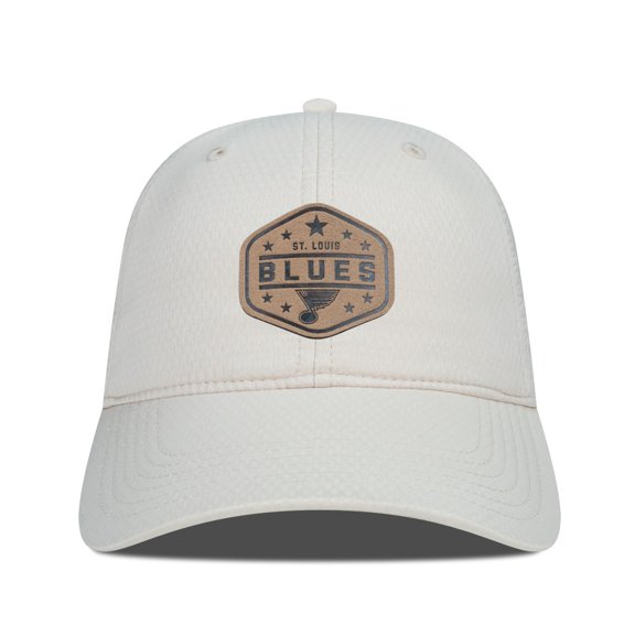 Men's Levelwear Cream St. Louis Blues Faux Leather Patch Unstructured Adjustable Hat