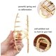 thumbnail image 5 of Paquete de 3 pinzas para el cabello antideslizantes de metal dorado para mujeres y niñas, para cabello largo, grueso y fino JM, 5 of 5
