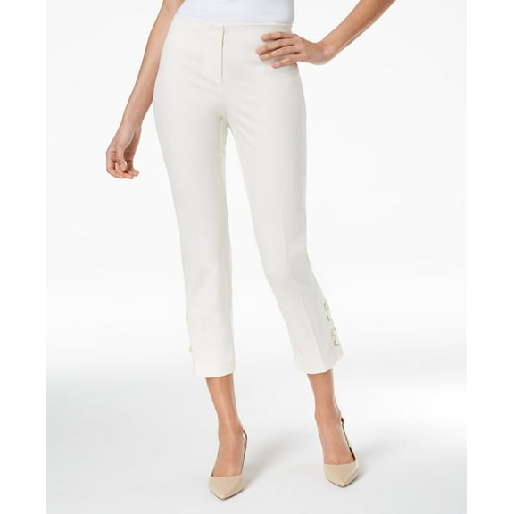Alfani Womens Cropped Lace Up Pants