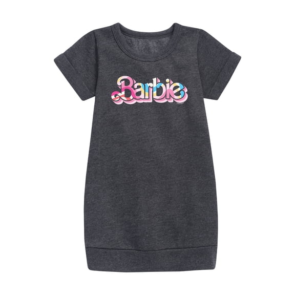 Barbie - Pattern Colorful - Toddler And Youth Girls Fleece Dress