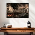 thumbnail image 2 of Elephant Stock Halloween Cemetery Gate Wall Art - Horizontal Canvas Wall Art - Living Room Wall Decor - Holiday Canvas - Gray And Beige Decor - 24" x 16", 2 of 8