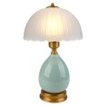 thumbnail image 4 of Vintage Lamp for Living Room,16" Modern Ceramic Table Lamps for Bedroom,Retro Bedside Nightstand Traditional Lamps, Classic Chinoiserie Green Lamp for Home Decor, 4 of 7