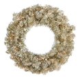 thumbnail image 1 of Vickerman 24" Champagne Artificial Christmas Wreath with 50 Warm White LED Lights, 1 of 2