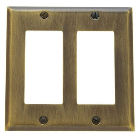 Double Gfci Solid Brass - Baldwin 4741.050.CD 4.5-Inch x 4.5-Inch Beveled Edge Double GFCI, Satin Brass and Black