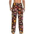 thumbnail image 3 of Goofa 70s Groovy Hippie Retro Printed Soft Pajama Pants for Men, Wide Leg Comfy Casual Lounge Yoga Pants-X-Large, 3 of 9