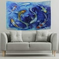 thumbnail image 4 of Coolnut Tapestry Wall Hanging Oil Painting Koi Fish Tapestry Polyester Tapestry Bright Wall Art Wall Blanket Wall Decor for Bedroom Living Room Dorm Decor（60 x 51 inch） Home Decor Gifts, 4 of 7