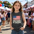 thumbnail image 2 of American Flag Tank Tops Girls Patriotic Shirt USA Flag Stars Stripes Print Sleeveless T-Shirt 4th of July Tee Tops, 2 of 6