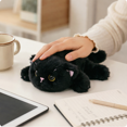 thumbnail image 4 of Plush Wrist Rest, Black Cat Shaped Soft Fluffy, 1 Pack 7.9 inch Cute Cartoon Non Slip Desk Accessory, for Office Home Keyboard Typing Pain Relief Decor Festive Gift for Cat Lovers Kids Adults, 4 of 8