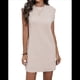 thumbnail image 1 of Vestido Corto de Verano para Mujer, Estilo Camiseta, Corta, Cuello Redondo, Informal, Holgado, Básico, Minivestido, Color Albaricoque L, 1 of 7