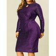 thumbnail image 2 of Vestido Midi Con PurpuriDe FiesCóctel TalExtBodycon LentejuePaMujer Púrpu4X, 2 of 6