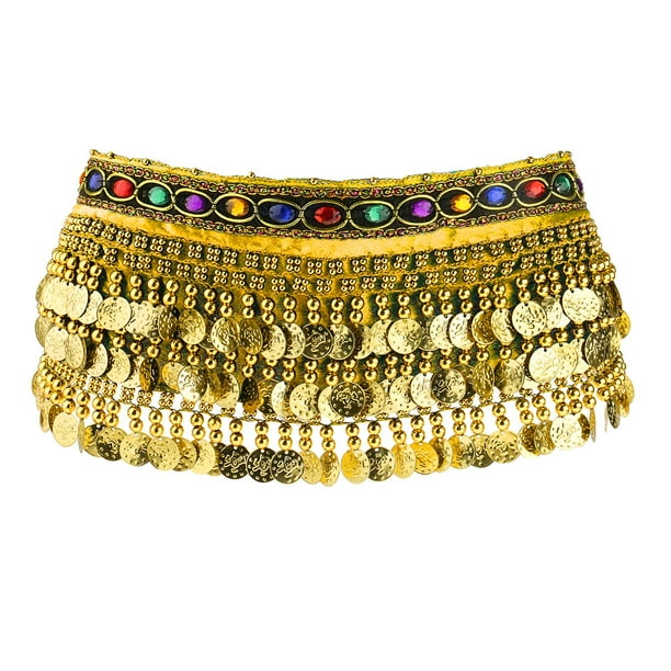 Pañuelo para la cadera para danza del vientre, falda de lentejuelas, ropa de baile, cinturón brillante para danza del vientre, cintura Amarillo