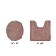 thumbnail image 2 of Better Trends U-Shape Toilet Rug 100% Cotton Water Absorbent, Reversible Machine Washable Lid Cover, Bathroom Floor Decor, 18"x20"|20"x20" 2 Piece Set Pink Lux Collection, 2 of 4