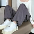 thumbnail image 5 of BUYISI Women S Hip Hop Overalls For Street Fashion High Waist Solid Color Trousers Brown M, 5 of 9