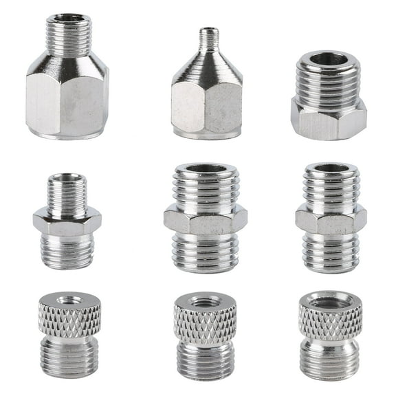 SAGUD 9pcs Airbrush Adapter Set Air Brush Fitting Connector Kit Airbrush Accessories for Mini Air Compressor and Air Hose Supplies