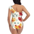 thumbnail image 5 of Gukieu Flower Chicken Print One-shoulder Ruffled One-piece Swimsuit with Removable Chest Pads and Tummy-control Swimsuit for Women-Medium, 5 of 6
