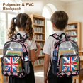 thumbnail image 4 of ZIATUBLES Clear Backpack, Heavy Duty Fabric & PVC Transparent Bookbag with Union Jack Graffiti Print, Large Capacity See Through Backpack for School College Work Travel Security, 4 of 7