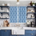 thumbnail image 2 of Blue Morocco Kitchen Curtains Window Panels, Moroccan Abstract Geometric Quatrefoil Plaid Insulated Window Treatment Curtain, Grommet Curtains for Bedroom/Living Room/Bathroom, 2 Piece 52"Wx84"L, 2 of 8