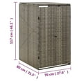 thumbnail image 2 of vidaXL Single Wheelie Bin Shed Gray 27.6"x31.5"x46.1" Poly Rattan, 2 of 6