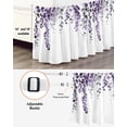 thumbnail image 3 of Dark Purple Bed Skirt King Size 16" Drop Eucalyptus Leaves Watercolor Plants Country Ruffled Wrap Around Bed Skirts Adjustable Elastic Bedskirt Dust Ruffle for King Size Bed, 3 of 7
