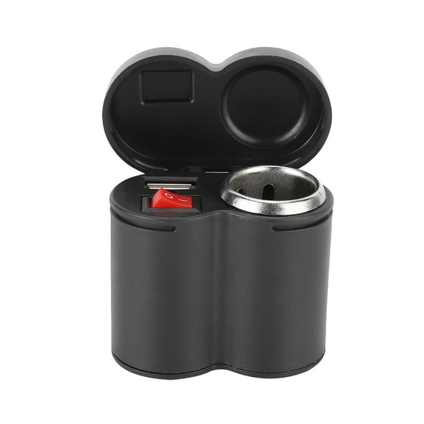 Encendedor de cigarrillos para motocicleta 2 en 1 Puerto de carga USB universal para motocicleta Enchufe impermeable, divisor de encendedor de cigarrillos a prueba de agua y polvo para automóvil, cami