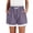 Purple, variant on ShiShine Summer Linen Shorts for Women Elastic Waist Drawstring Casual Crochet Lace Hem Beach Pants with Pockets